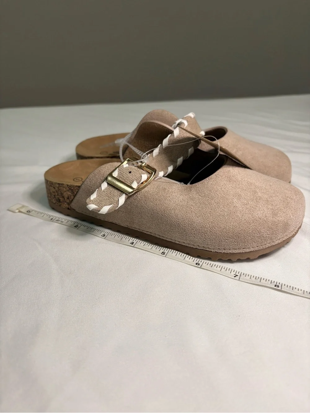 Seven Kids Taupe Suede Buckle Slip On Clogs Size 1 - New